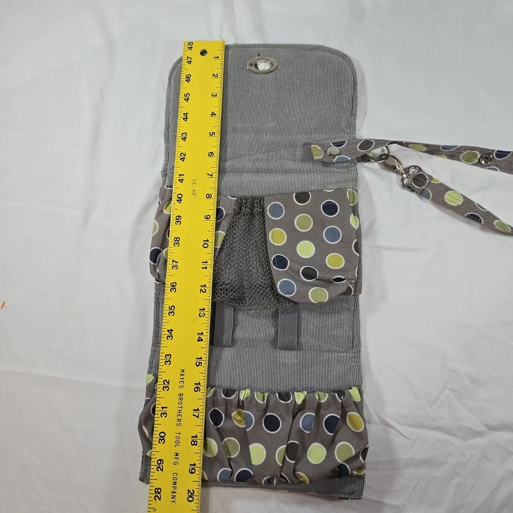 Lilly Bit Diaper Bag Baby Messenger Polka Dot Bag - Gray and Multicolor